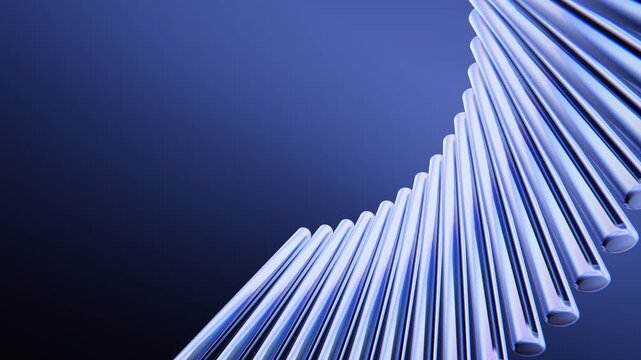 Abstract spiral design with a gradient blue background and metallic elements. Endless loop.