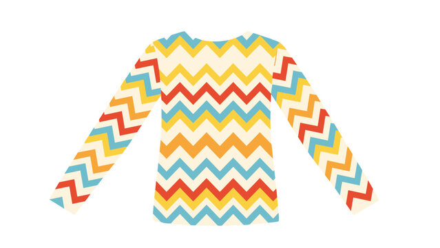 yellow and orange chevron pattern long sleeve shirt displayed on a white background as a fashion apparel item.