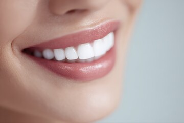 Fototapeta premium Woman smiling in dental studio closeup portrait with healthy white teeth