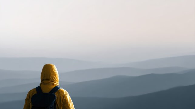 Travel adventure backpacker exploring mountains nature freedom concept