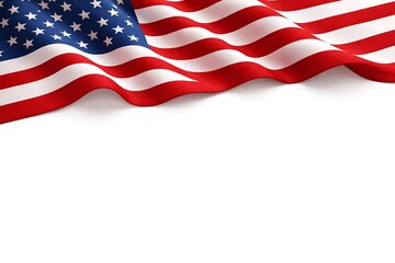 Fototapeta premium Patriotic american flag waving celebrating 4th of july memorial day labor day and flag day traditions