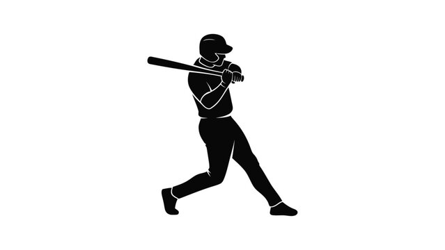 Baseball player swinging a bat.