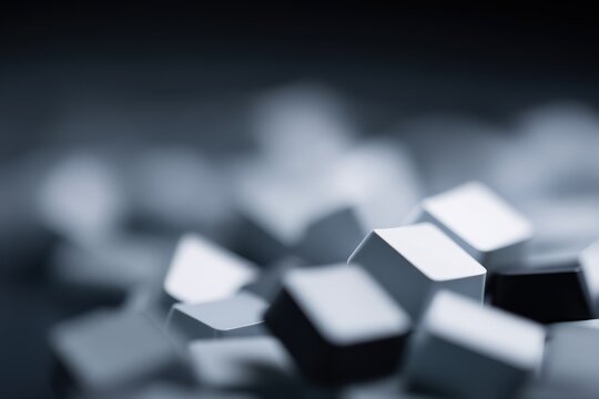 Abstract pile of keyboard Esc keys representing digital escape concept