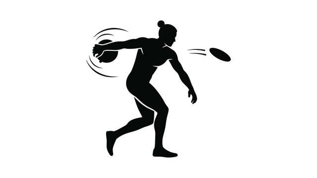 Woman playing ultimate frisbee in motion.