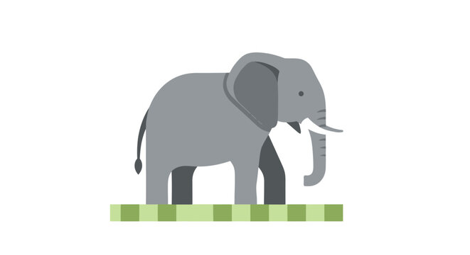 Gray Elephant Cartoon Character Illustration.