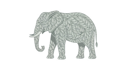 Fototapeta premium Large Gray Elephant Side View Portrait.