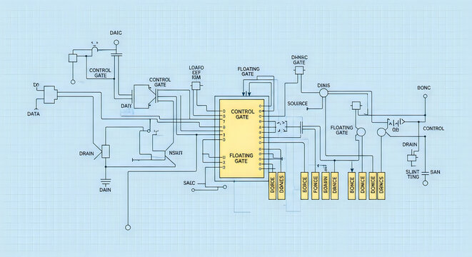A technical diagram of a complex system with various components and connections