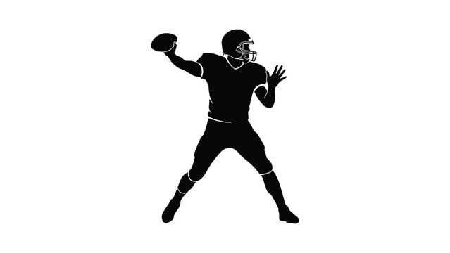 American football player throwing ball.