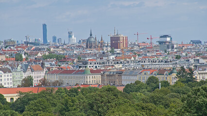 Obraz premium cityscape of Vienna, view from the park of Schonbrunn palace 