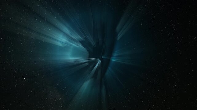 Abstract glow sphere with continenets and rays, science background. Bizzard planet in space, 4k