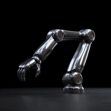 Robotic chrome claw machine hand open and closed positions futuristic robot arm render
