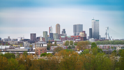 Fototapeta premium Famous Travel Destinations. Attractive View of Rotterdam skylines.