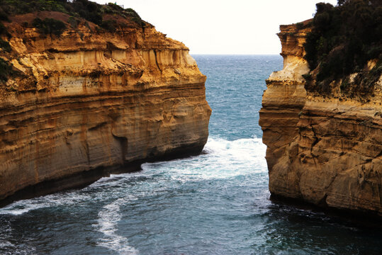 Trail of foam out of cove