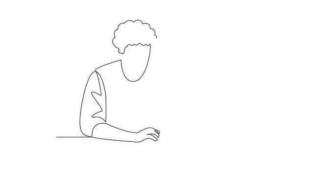 Content Creator Managing Social Media Marketing. Digital Marketing Concept. Single line draw design Video 4k. Footage graphic illustration