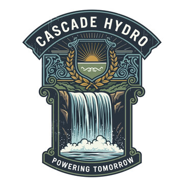 Cascade Hydro power energy logo design.