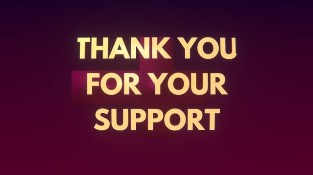 Thank you for your support text typography gift box present opening with gold ribbon and Christmas design expressing support and holiday gratitude