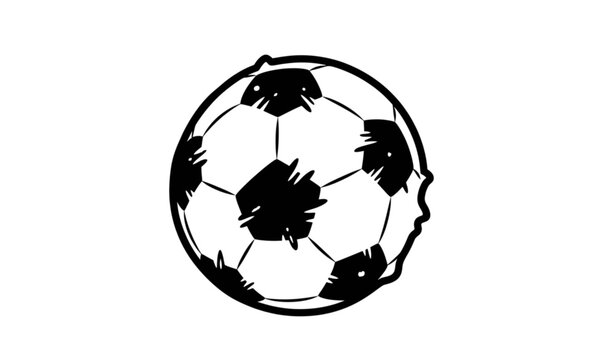 Geometric grunge soccer ball abstract black football vector for modern sport design