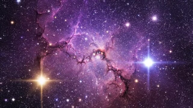 Cosmic nebula illuminated with vibrant colors and stellar details