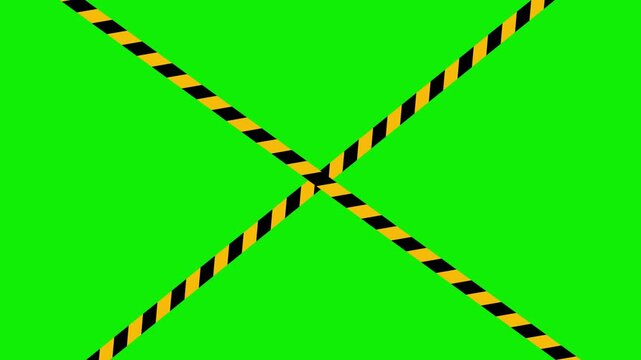 Warning tape animation hazad caution barrier safety restriction danger video