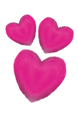 Obraz premium Pink Watercolor Heart Clipart Hand Drawn Romantic Love Element