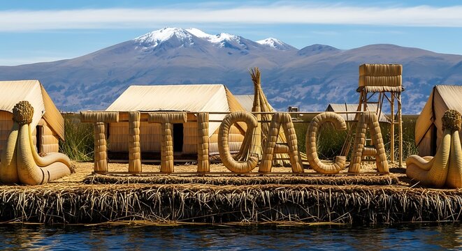 Lake Titicaca - A Scenic View of the Peruvian Landscape.