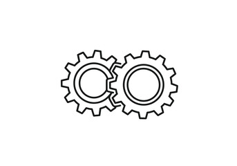 Fototapeta premium Two interlocking gears symbolizing mechanical integration and synchronization