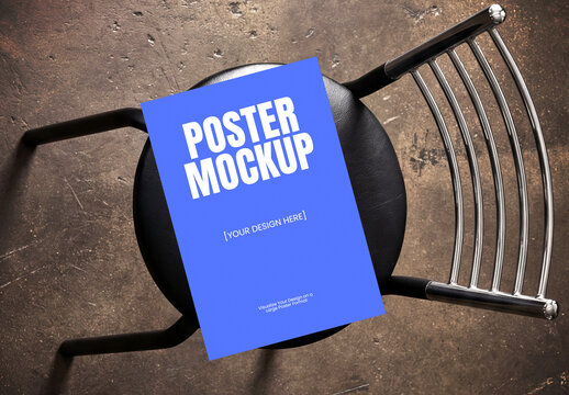 Top View Poster Mockup on Chair