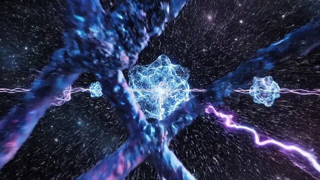 Subatomic Particles Collide And Reform Into New Structures