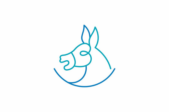 Letter B Donkey Line Logo 