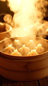 Steaming Dumplings - A Culinary Delight of Asian Cuisine.