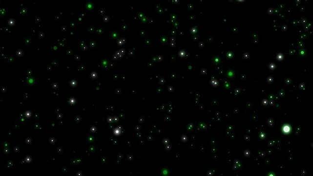 Background filled with scattered glowing dots resembling stars or festive lights animation
