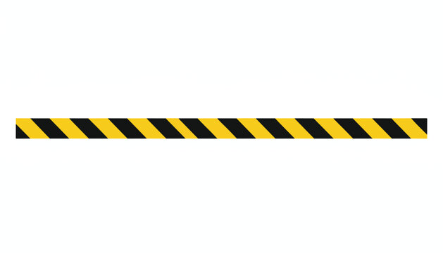Black and yellow diagonal stripes pattern warning tape with ribbon element warning sign security background diagonal illustration