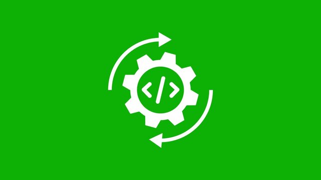 Coding process animation gear loop development programming system technology video