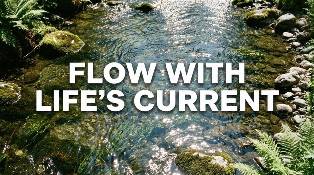 Overhead view of a gentle flow in a stream