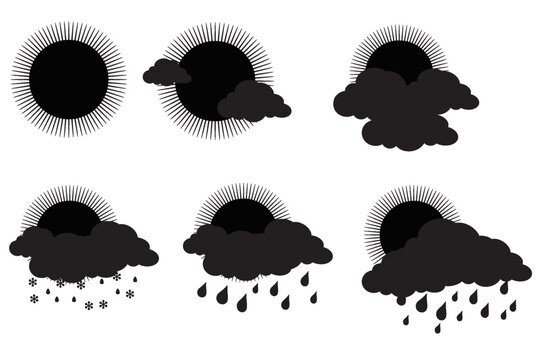 Climate change icon set. Containing global warming, greenhouse, melting ice, earth pollution and disaster icons. Solid icon set