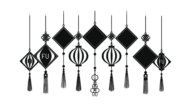 Traditional Chinese hanging decorations and charms.