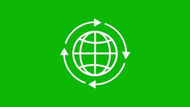 Global sync animation internet data exchange network communication technology video