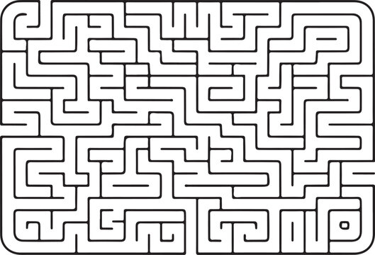 Black maze, puzzle illustration, labyrinth design, vector graphics
