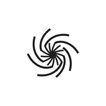 Abstract Black Spiral Shape with Red NHD Circle Overlay