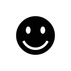 Fototapeta premium Simple Black Smiley Face Icon with Happy Expression