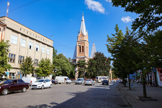 St. Martin of Tours Cathedral in Mukachevo city center
