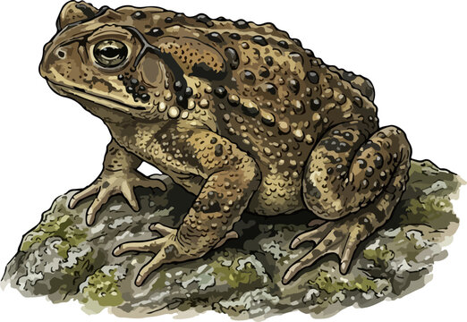 Bufo melanostictus illustration art