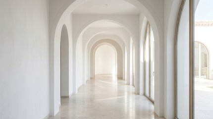 Fototapeta premium Interior of mosque and church with stone arches columns and historic architecture