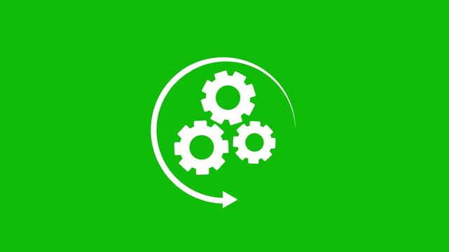 process gear animation with circular arrow workflow automation system technology video