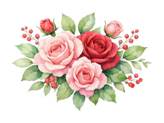 Fototapeta premium PNG Elegant watercolor floral arrangement