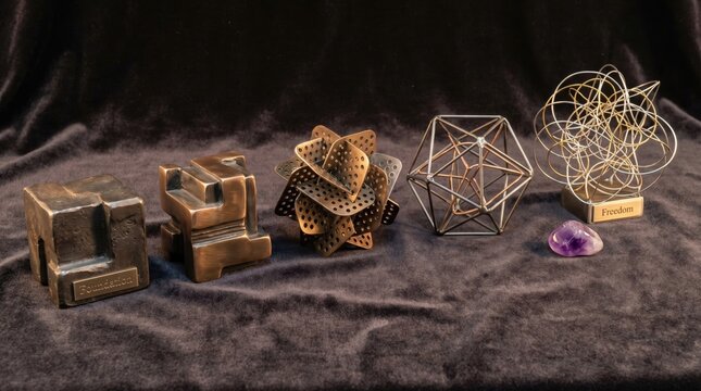 Structured Arrangement on Dark Fabric da s1