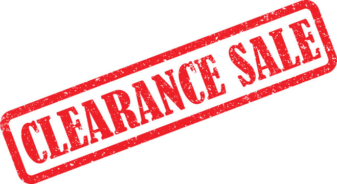 Clearance Sale Stamp Red Grunge Discount Retail Label Vector