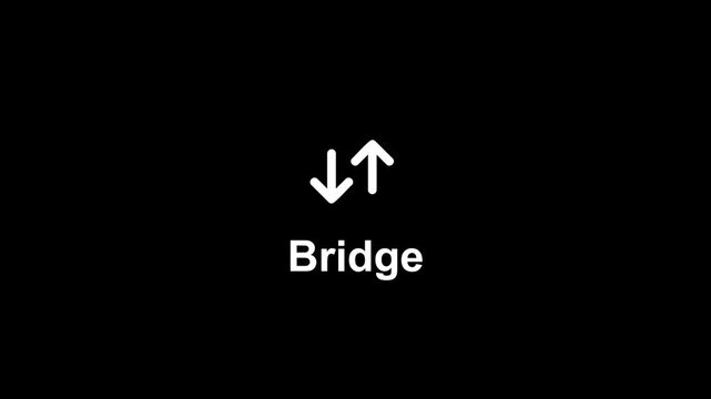 Crypto Bridge Animation UI Icon, Blockchain Network Transfer Concept, Web3 Cross Chain Motion Graphics