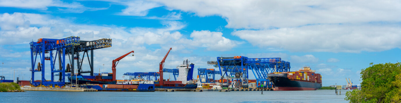 Panorma Port Everglades Fort Lauderdale Florida. All logos removed 2026