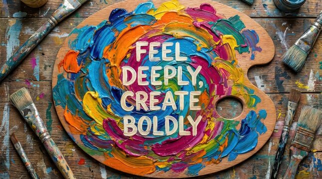 Vibrant Swirling Colors of Pai Palette with Inspirational Words